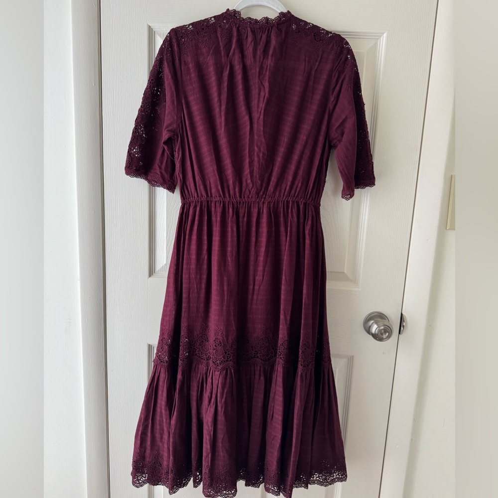 Ulla Johnson Martha Dress in Bordeaux, size 8 - Picture 3 of 15